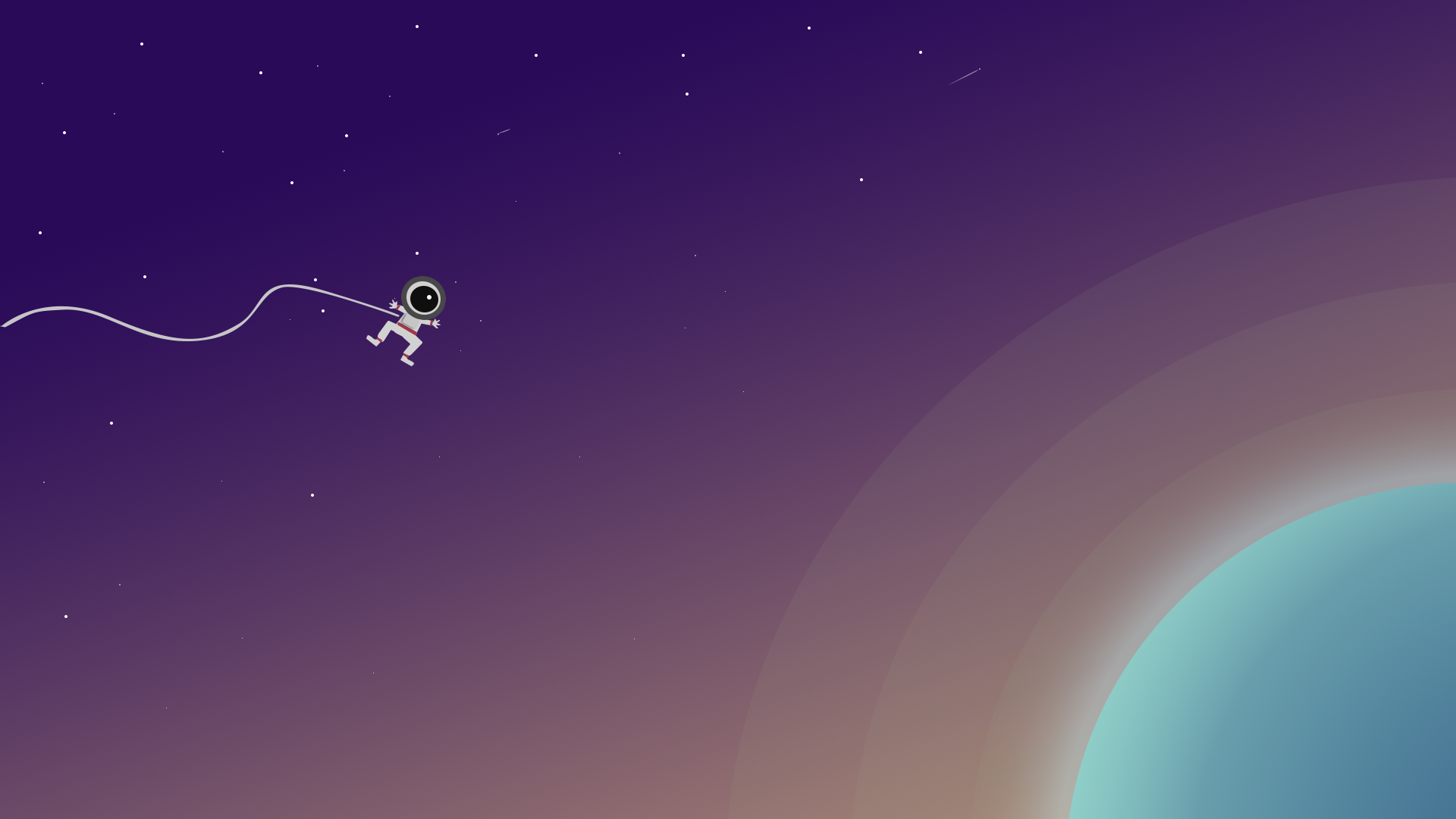 Tethered astronaut drifting above a planet — digital artwork by Vikas Konded